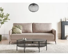 Beliani Trivietė išskleidžiama sofa HEMING, šviesiai ruda