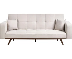 Beliani Trivietė išskleidžiama sofa HJULBY šviesiai smėlio spalvos