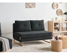 Beliani Trivietė išskleidžiama sofa JERSLEV, juoda
