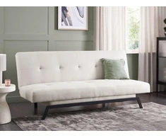 Beliani Trivietė išskleidžiama sofa LEEDS, balta