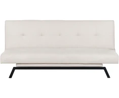 Beliani Trivietė išskleidžiama sofa LEEDS, balta