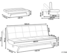 Beliani Trivietė išskleidžiama sofa LEEDS, žalia