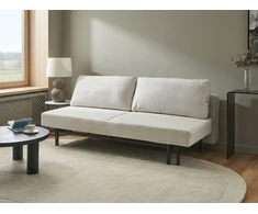 Beliani Trivietė išskleidžiama sofa ROYKKA, kreminė balta