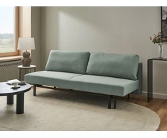 Beliani Trivietė išskleidžiama sofa ROYKKA šviesiai žalia