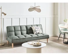 Beliani Trivietė išskleidžiama sofa SILJAN žalia