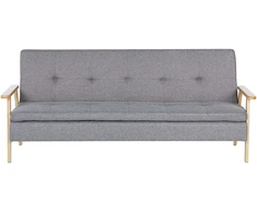 Beliani Trivietė išskleidžiama sofa TJORN šviesiai pilka