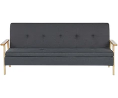 Beliani Trivietė išskleidžiama sofa TJORN tamsiai pilka