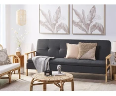 Beliani Trivietė išskleidžiama sofa TJORN tamsiai pilka