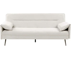 Beliani Trivietė išskleidžiama sofa VAYLA kreminės baltos spalvos