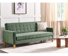 Beliani Trivietė išskleidžiama sofa VEHKOO tamsiai žalia