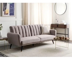 Beliani Trivietė išskleidžiama sofa VIMMERBY, šviesiai ruda
