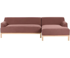 Beliani Trivietė kairinė kampinė sofa SOSJO burgundo spalvos