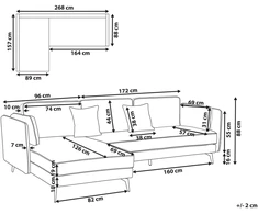 Beliani Trivietė kampinė sofa ALTAN, boucle audinys, dramblio kaulo spalva, dešininė