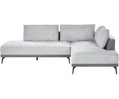 Beliani Trivietė kampinė sofa MYKEN šviesiai pilka, kairinė