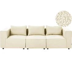 Beliani Trivietė modulinė sofa AXEBO, kreminė balta, „Boucle“ audinys