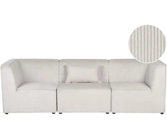 Beliani Trivietė modulinė sofa LEMVIG smėlio spalvos velvetas