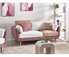Beliani Trivietė sofa BOLGA rožinė