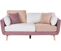 Beliani Trivietė sofa BOLGA rožinė