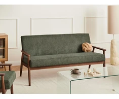 Beliani Trivietė sofa ESRUM tamsiai ruda / žalia