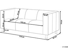 Beliani Trivietė sofa FLORO, šenilas, balta