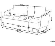 Beliani Trivietė sofa HOBRO, balta, bouclé audinys