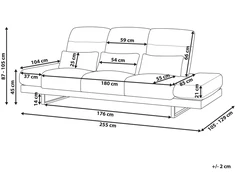 Beliani Trivietė sofa IKAST, kreminė