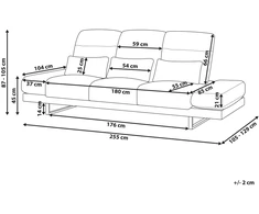 Beliani Trivietė sofa IKAST, velvetinis audinys, šviesiai smėlio spalvos