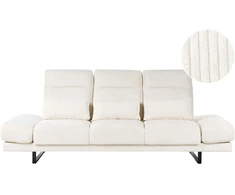 Beliani Trivietė sofa IKAST, velvetinis audinys, šviesiai smėlio spalvos