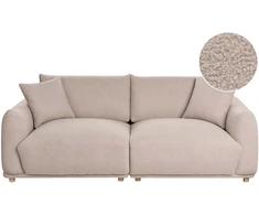 Beliani Trivietė sofa JUBEK, boucle, smėlio spalvos
