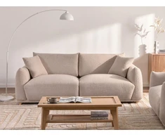 Beliani Trivietė sofa JUBEK, boucle, smėlio spalvos