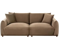 Beliani Trivietė sofa JUBEK, ruda, veliūrinė