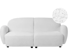 Beliani Trivietė sofa JULE Bouclé, sulaužyta balta
