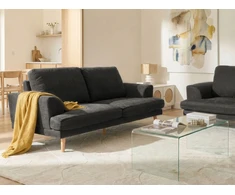 Beliani Trivietė sofa KILDAL juoda