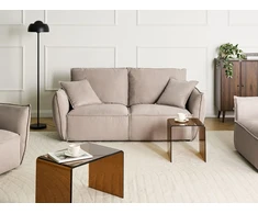 Beliani Trivietė sofa KUNES smėlio spalvos