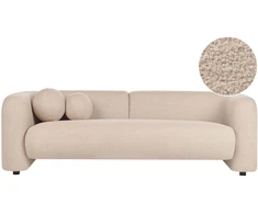 Beliani Trivietė sofa LEIREN Boucle, smėlio spalvos