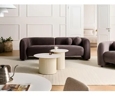 Beliani Trivietė sofa LEIREN, veliūrinė, tamsiai ruda