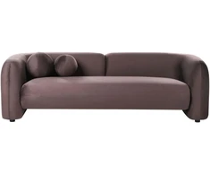 Beliani Trivietė sofa LEIREN, veliūrinė, tamsiai ruda