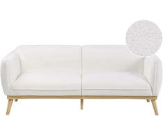 Beliani Trivietė sofa LJUNG, balta boucle