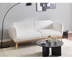 Beliani Trivietė sofa LJUNG, balta boucle