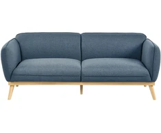 Beliani Trivietė sofa LJUNG, mėlyna