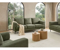 Beliani Trivietė sofa LOUSTO Žalia