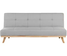 Beliani Trivietė sofa lova FROYA Šviesiai pilka
