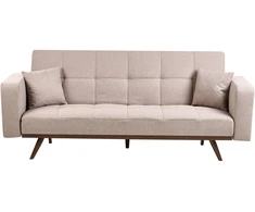 Beliani Trivietė sofa-lova HJULBY Šviesiai ruda
