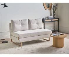 Beliani Trivietė sofa-lova JERSLEV, kreminės spalvos