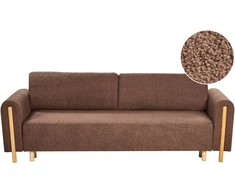 Beliani Trivietė sofa-lova KVAM Boucle ruda su daiktadėže