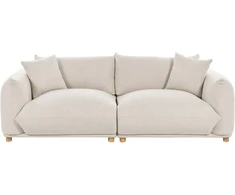 Beliani Trivietė sofa LUVOS smėlio spalvos