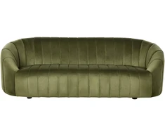 Beliani Trivietė sofa MALUNG, veliūras, tamsiai žalia
