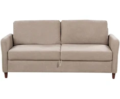 Beliani Trivietė sofa MARE smėlio-pilkos spalvos su daiktadėže