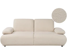 Beliani Trivietė sofa NACKA, buklė audinys, smėlio spalvos