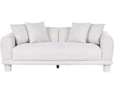 Beliani Trivietė sofa PORI, kreminė balta